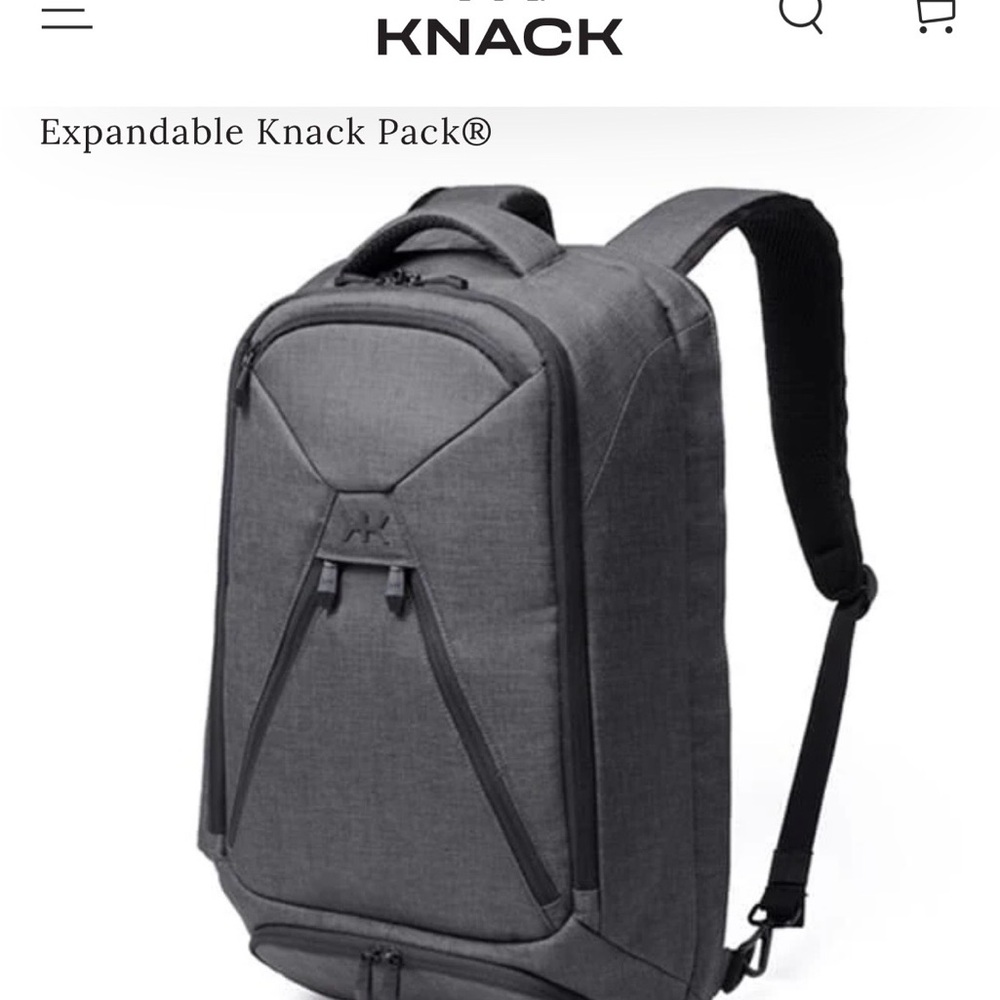 Knack Series I Medium Charcoal Expandable Backpack (Unisex)